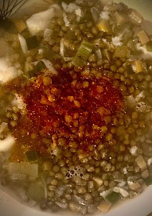 Une photo de Soupe aux lentilles et flétan