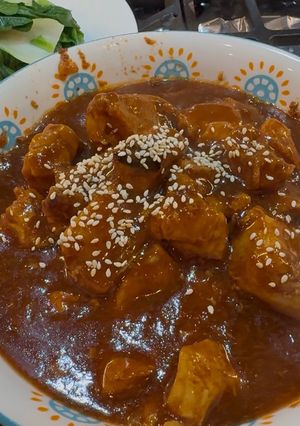 Hình của món Honey Garlic Chicken-Gà sốt tỏi mật ong nồi Instant Pot.