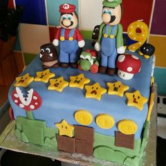 A picture of Vickys Super Mario Cake Decoration Idea.