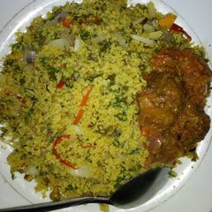 Vegetable couscous with meat A picture of Vegetable couscous with meat.