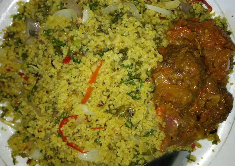 Vegetable couscous with meat