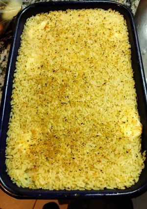 Una foto de Gratín de verduras y arroz