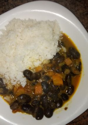 A picture of Butterbeans and rice #charity support recipe#Authormarathoni.
