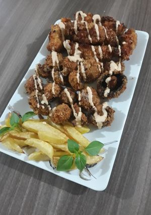 عکسی از دستور قارچ و مرغ سوخاری 🍄🍄🍄🍗🍗🍗
