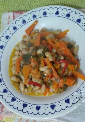 Una foto de Cazuela de porotos manteca