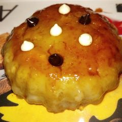 A picture of Eggless Cottage Cheese Cake with Choco chips.