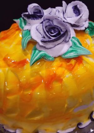 A picture of Mango jelly cake.