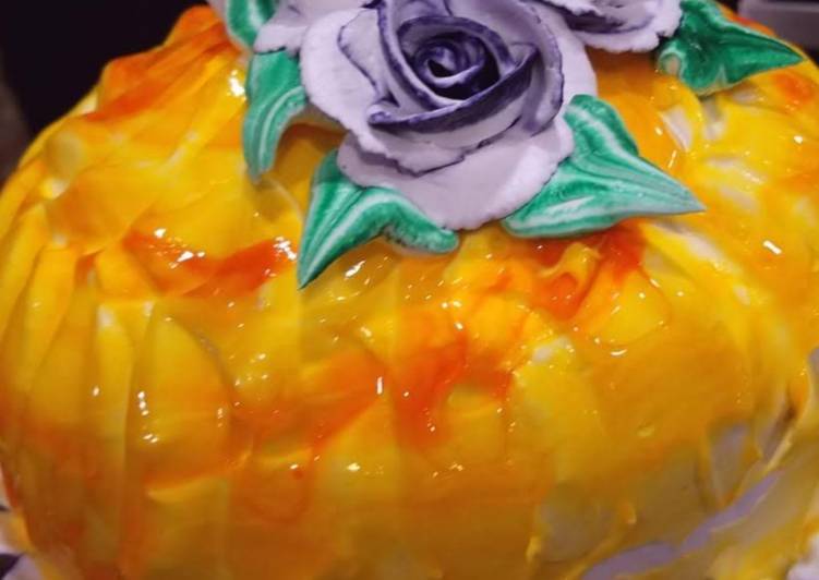 Recipe of Quick Mango jelly cake