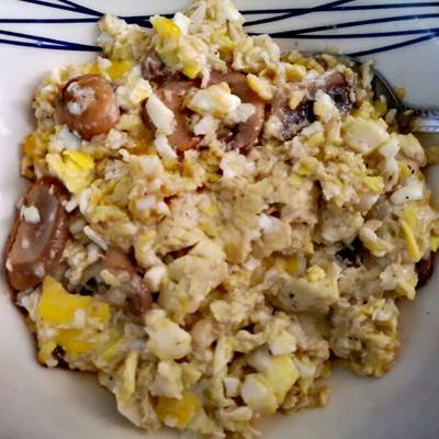 Huevo revuelto con champiñones y queso Receta de Rita- Cookpad