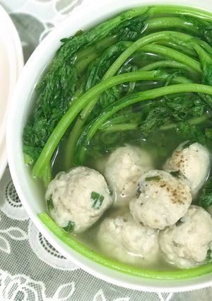 Hình của món Canh tần ô nấu cá thác lác.