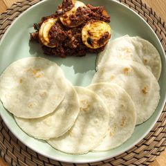 A picture of Malabar Pathiri/ Rice rotti with egg roast#malabarrecipe.