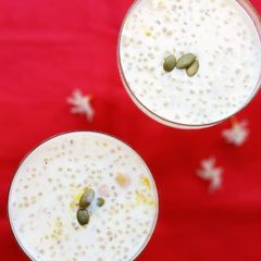A picture of Tapioca Pearls/Sabudana Kheer.
