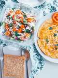 Veggie Salad & Omelet With Cheese