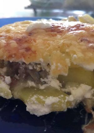 Gombás rakottas recept fotója