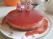 Una foto de tarta de queso y cuajada sin nata