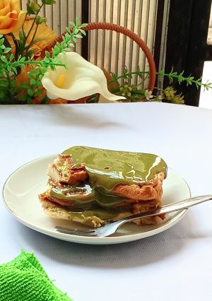 Foto resep Roti panggang teflon olesan susu matcha