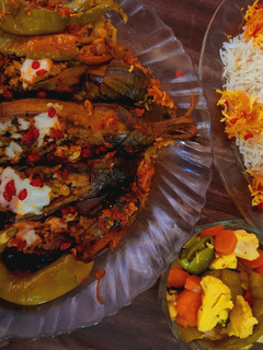 عکسی از دستور گوجه بادمجان شکم پر
