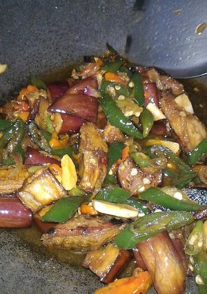 Foto resep Tumis terong ikan cuek tongkol pedes manis