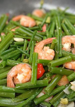 Foto resep Tumis udang bunga bawang