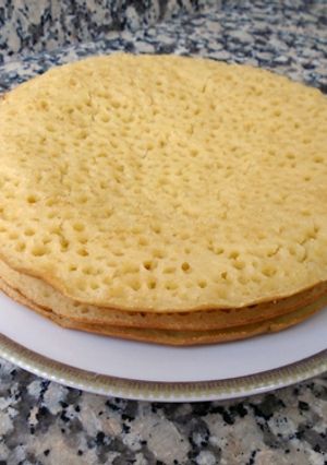 Una foto de Baghrir o tortitas de los mil agujeros