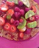 Panqueque saludable de Banana, avena y frutos rojos 🥞🍓🍌
