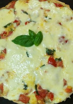 Una foto de Tarta de albahaca y tomate