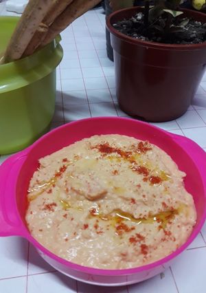 Una foto de Hummus de garbanzos