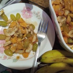 A picture of Fun with fruits with sugar syrup.