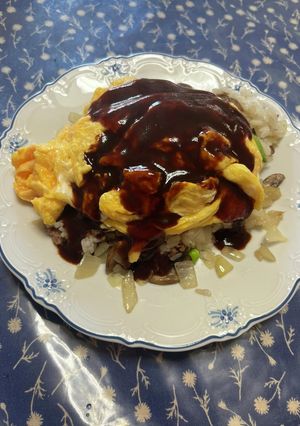 A picture of Omurice with Demi-Glace Sauce (Tampopo Style).