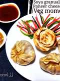 Soya granuals and paneer cheese veg momos