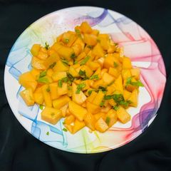 Musk melon mint salad A picture of Musk melon mint salad.