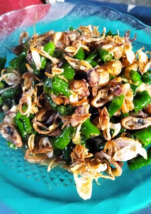 Foto resep Tumis cumi asin cabai ijo