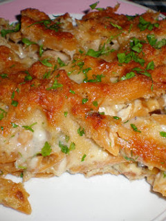 Una foto de Pasta al queso gratinada