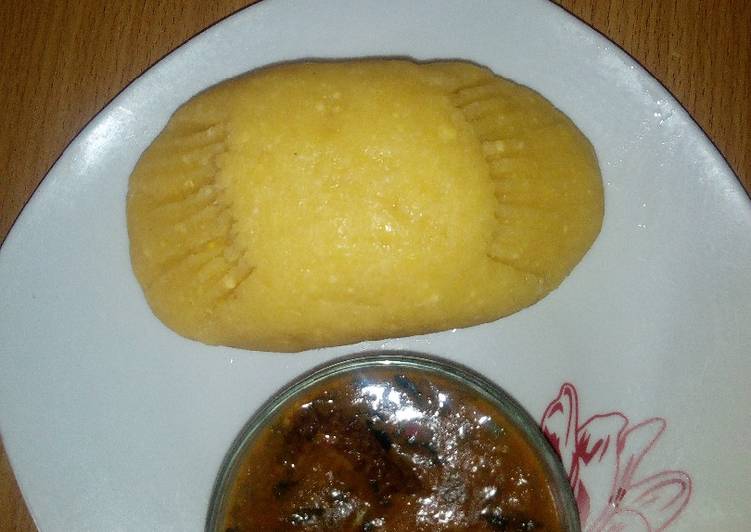 Eba and Ogbonor soup