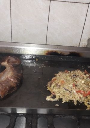 Una foto de Entraña con dramajo verduras