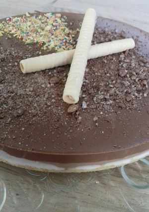 Una foto de Tarta tres chocolates en la thermomix