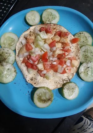 A picture of Papad salad.
