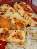 Haloumi Satay with Tomato and Onion