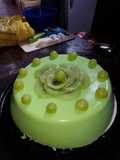 Gelatina de limón y uva verde