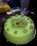 Gelatina de limón y uva verde
