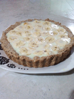 Una foto de Kuchen de plátano con leche condensada y sin huevo ☺