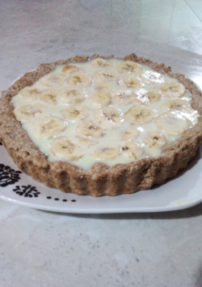 Una foto de Kuchen de plátano con leche condensada y sin huevo ☺