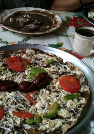 A picture of Oaxacan Tlayudas.