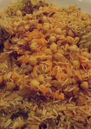 صورة لوصفة رز بخاري باللحم