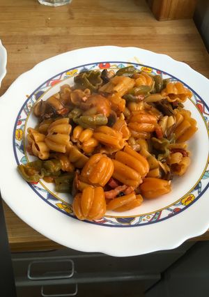 Una foto de Pasta cremosa de bacon y champiñones (estilo risotto)