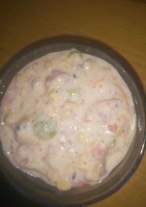 A picture of Mixed veg bundi raita.