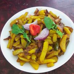 Spicy fry potato A picture of Spicy fry potato.