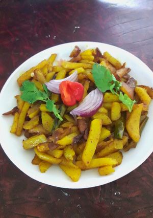 A picture of Spicy fry potato.
