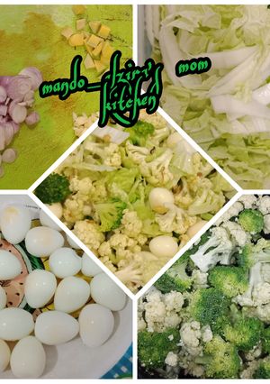Foto resep Tumis brokoli, kembang kol, sawi putih plus telur puyuh