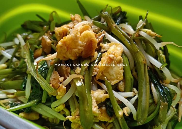 ide bikin Mamaci Kangkung Scrambled Eggs yang kenyang